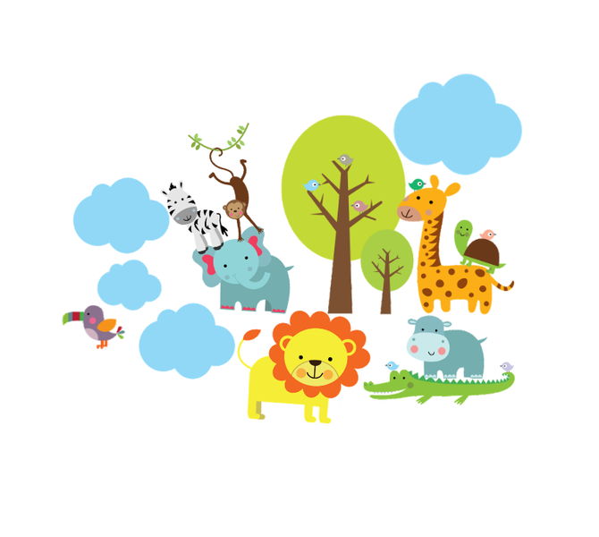 Safari Animals Wall Vinyl Stickers / Wall Decals