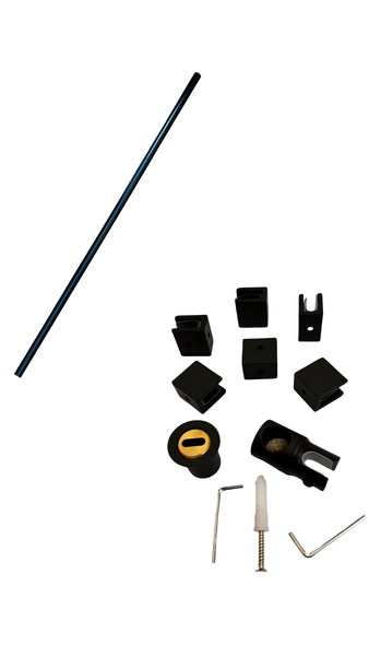 Black Shower Glass Stabilizer Kit with 1,5m Tube