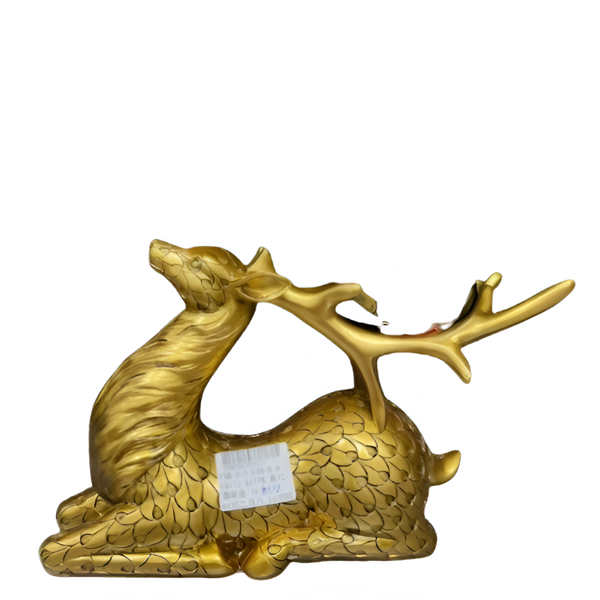 Elegant Home Deer Resin Ornament - Gold