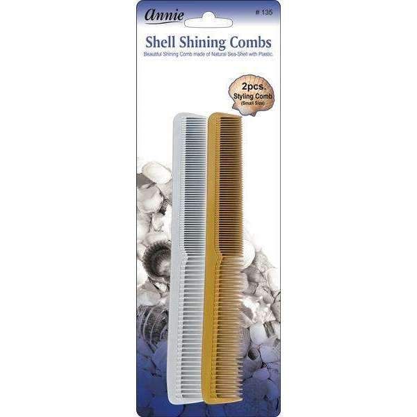 Annie - Shell Shining Combs Styling Size S 2 Pieces Asst Color - Set of 4