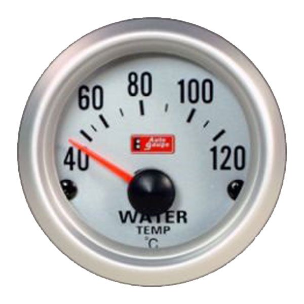Autogauge Silver Trim 2 Inch Water Temperature Gauge