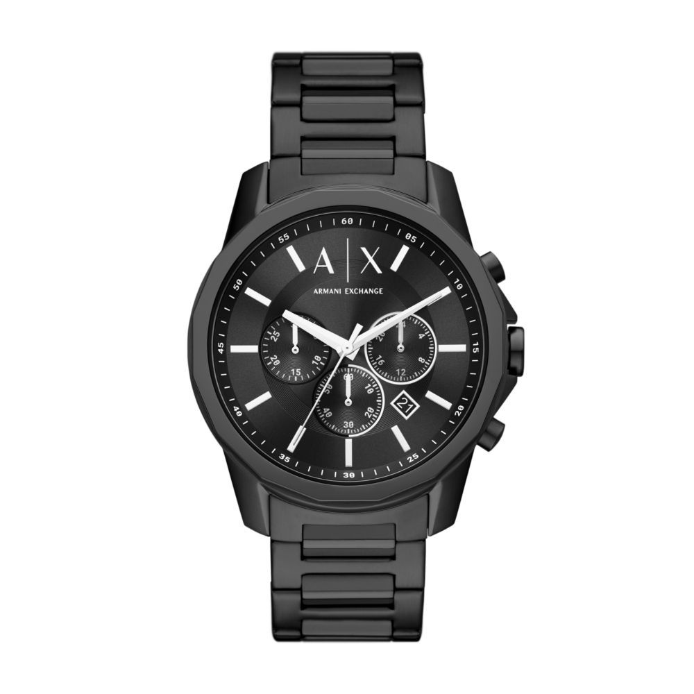 Armani exchange hotsell black chronograph watch