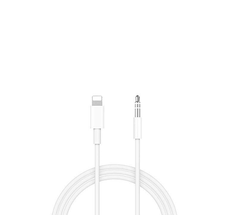 Compatible iPhone Lightning Cable to 3.5mm Sound Source. AUX Audio