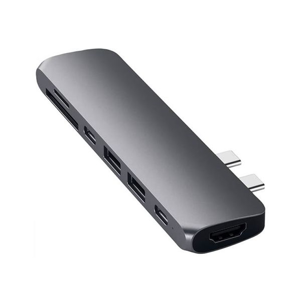 Dual USB-C 7 Port Card Reader And Hub