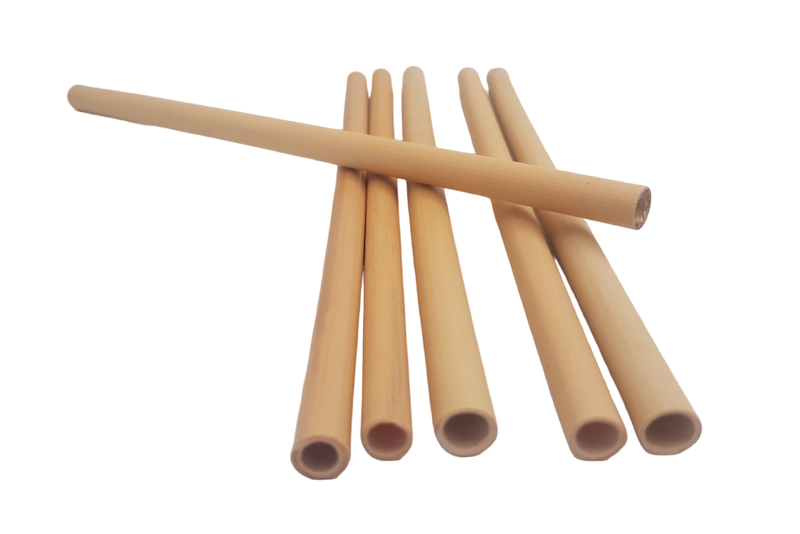 Bamboo Reusable Eco-Friendly Straws Pack of 6 - Size 20cm