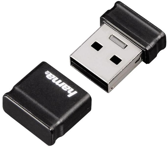 Hama (00094168) 8GB Smartly Compact USB 2.0 Flash Drive - 10 MB/s, Black