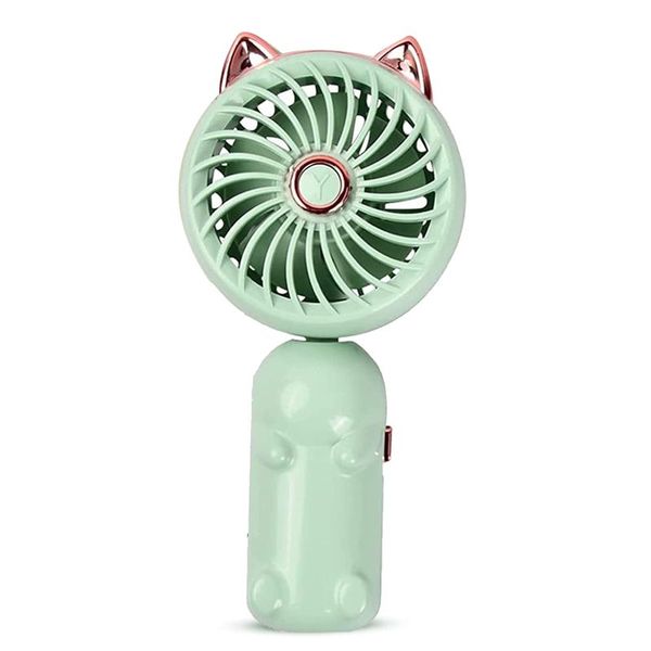 Portable Hand Held Fan With Cat Ears - Mini Fan(Green)