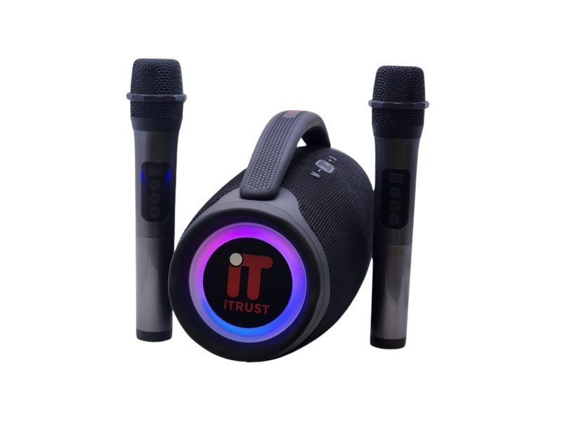 Wireless Portable BT Speaker With 2 Microphone High Bass Sound Quality GE