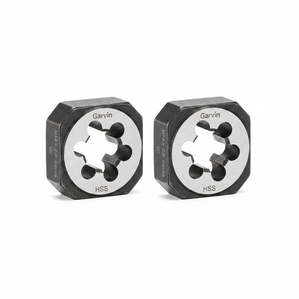 Garvin Hexagon DIE M14 x 2.0 Coarse Carbon Steel Fastener - 2 Pack