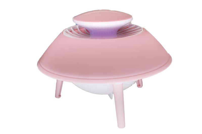 Suction Power USB Mosquito Killer with Run-Soft Blades &amp; Night Light - Pink