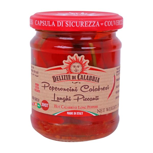 DELIZIE DI CALABRIA - Long Spicy Calabrian Peppers 180g