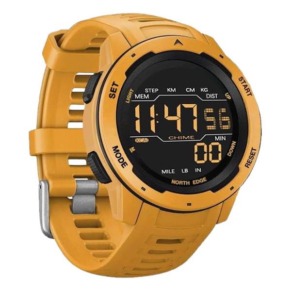 NORTH EDGE Men's Digital Sports Watch - Mars Yellow