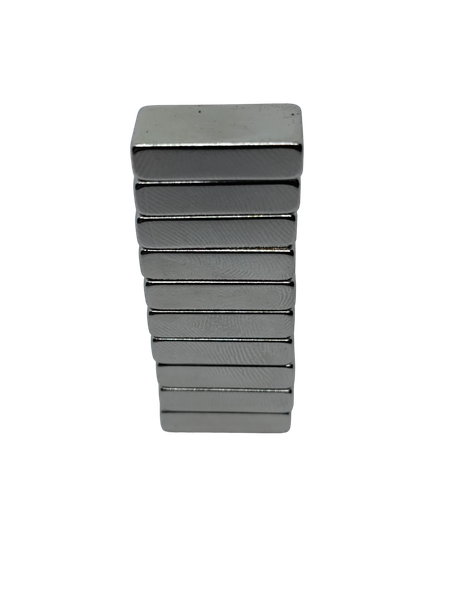 Neodymium Block Magnets - 20mm L x 10mm W x 5mm T N38 Grade - 10 Pack
