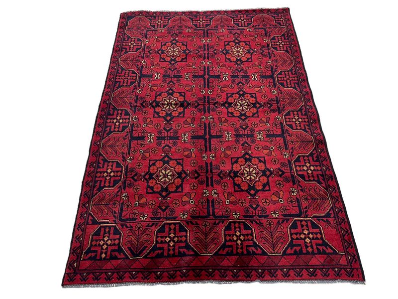 Handmade Afghan Turkmen Carpet 187 x 129 cm