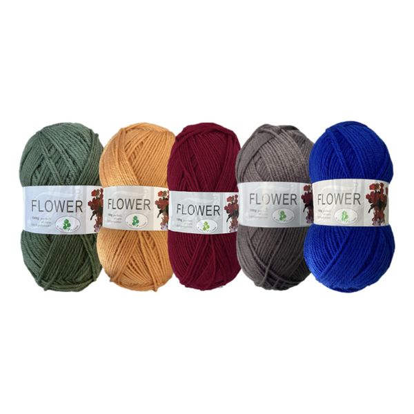 Double Knitting Polyester Yarn 100g (Pack of 5) Various Colours