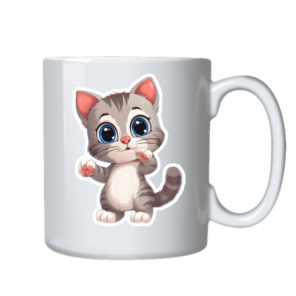 Kitten Cat 18 Kawaii Sticker Theme Mug Cup Birthday Christmas Gift 502