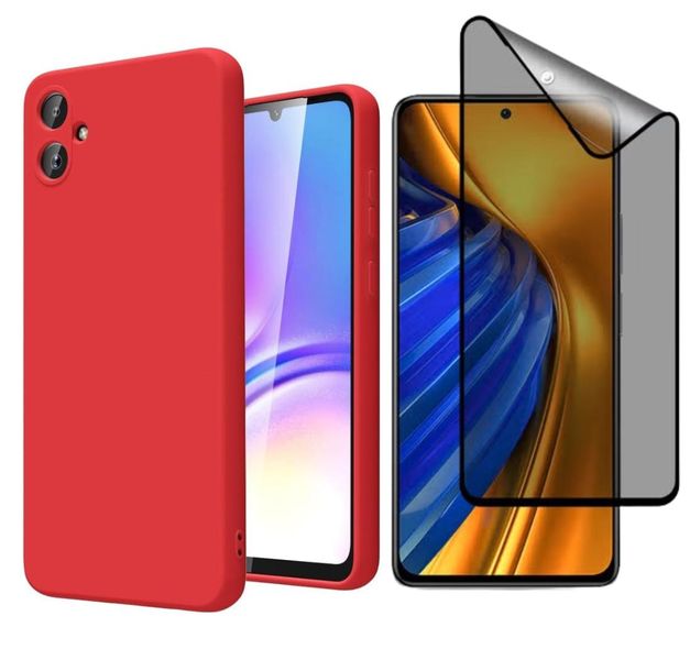 Silicone Cover With Matte Privacy Glass Compatible With Samsung Galaxy A05