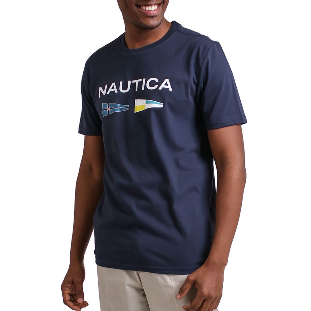 Nautica-V03124 S/S Logo With Signal Flags Tee-Navy | Buy Online in ...