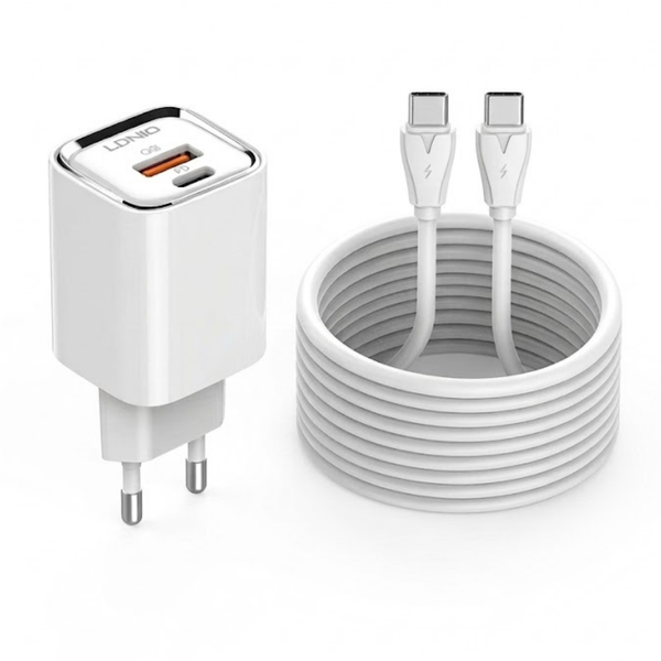 30W USB-C Fast Charger Compatible with iPhone 15/16 USB-C Cable 1M -LDNIO