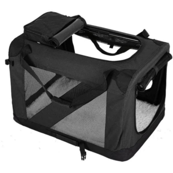 Optipet Collapsible Portable Dog Crate &amp; Pet Carrier - 60x42x42 cm