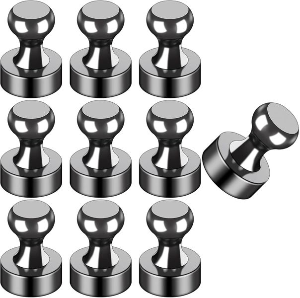 10Pcs Black Fridge Magnets, Small and Strong Magnets for Whiteboard, Office