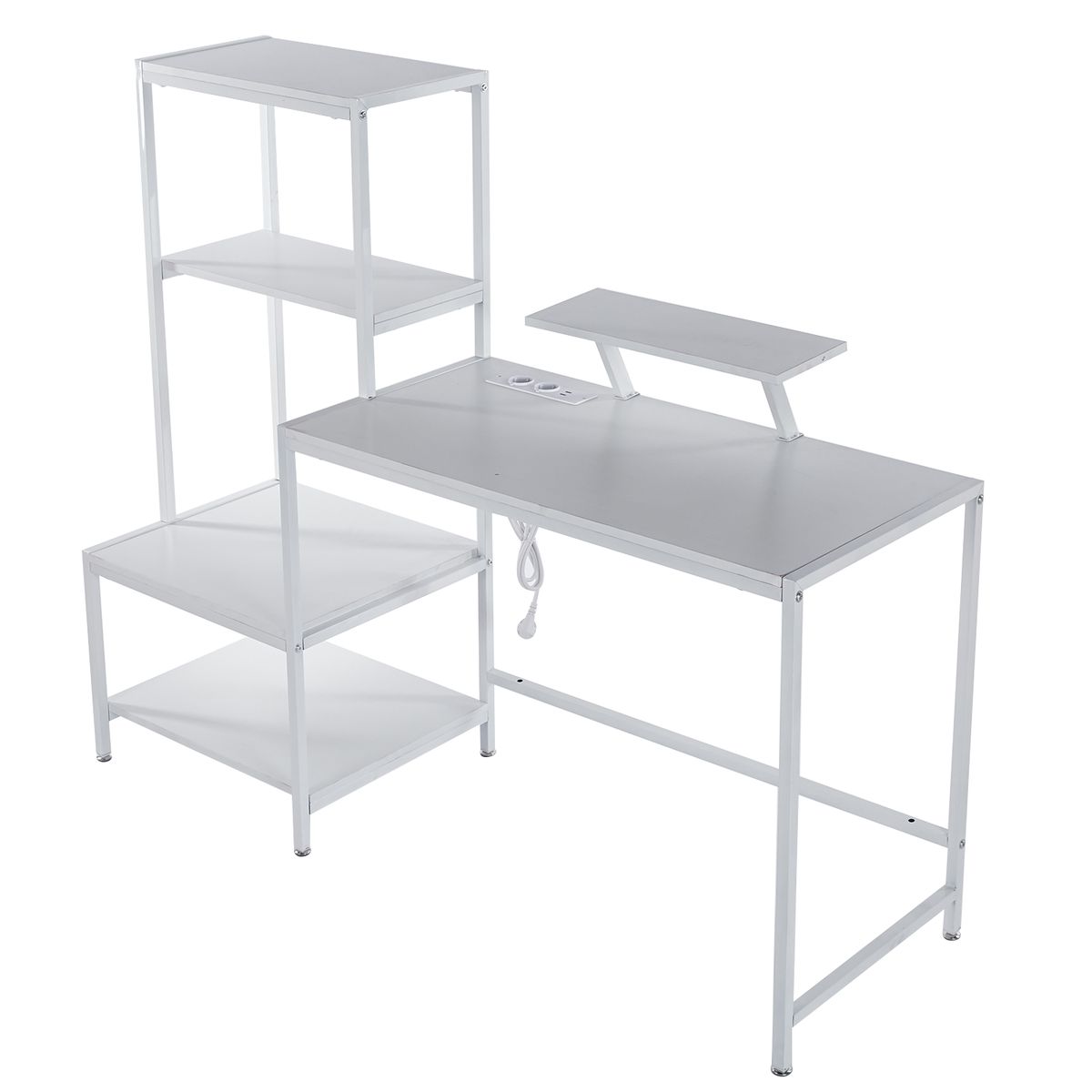 Computer Desk Study Table Office Workstation Gaming Shelves Monitor Stand