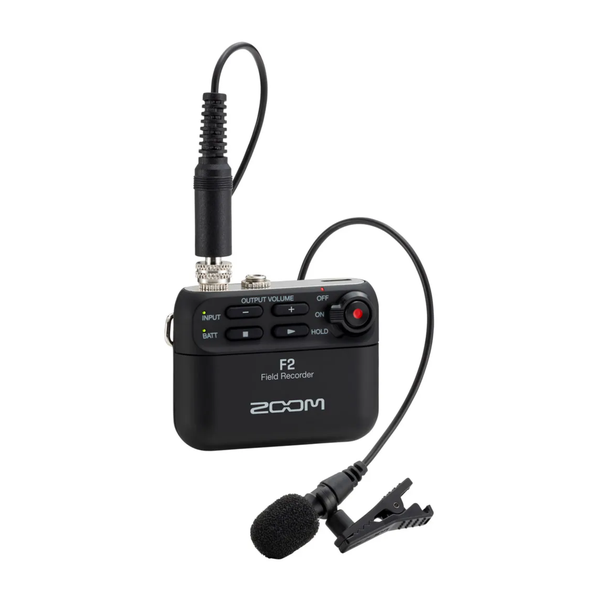 Zoom F2 - Ultracompact Portable Field Recorder with Lavalier Microphone