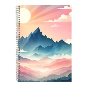 Rainbow A4 Notebook Spiral and Lined with Landscape Graphic Notepad ...