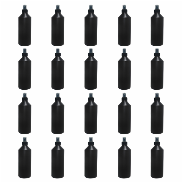 20 x 500ml Black Mist Spray Bottles - Fine Mist for Skincare &amp; Cosmetics