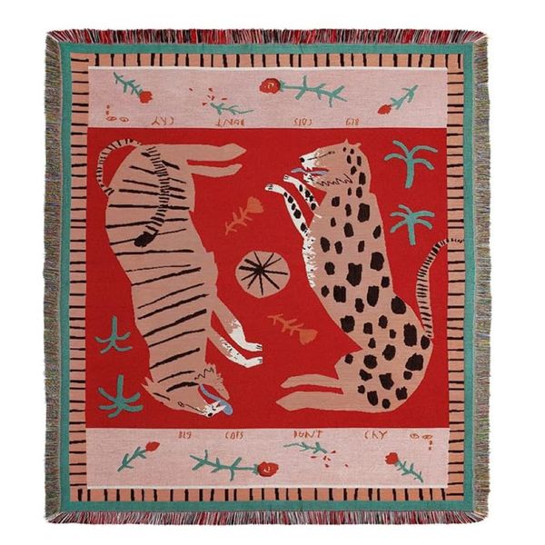 Decor Thick Double-Sided Animal Print Throw Blanket - 160cm