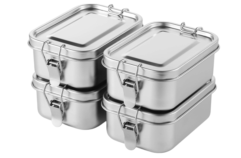 Bento Boxes 550 ML Stainless Steel Lunch Boxes - 4 Pieces