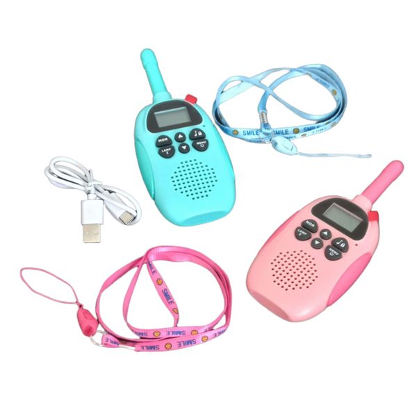 Kids Walkie Talkie - Rechargeable - 3Km Range - Pink &amp; Blue