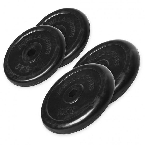 Rubber Weight Plate Set - 30kg Gorilla Sports SA