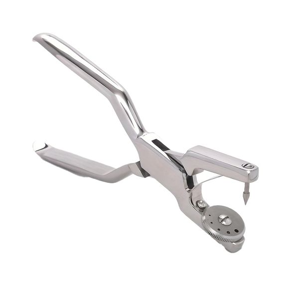 Heavy Duty Stainless Steel Rotary Leather Punch Tool with 5
