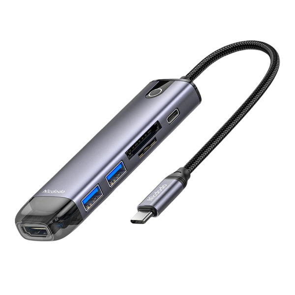 Mcdodo USB C 6 in 1 Dongle HUB USB-A USB-C HDMI SD Card TYPE C - USB 3.0