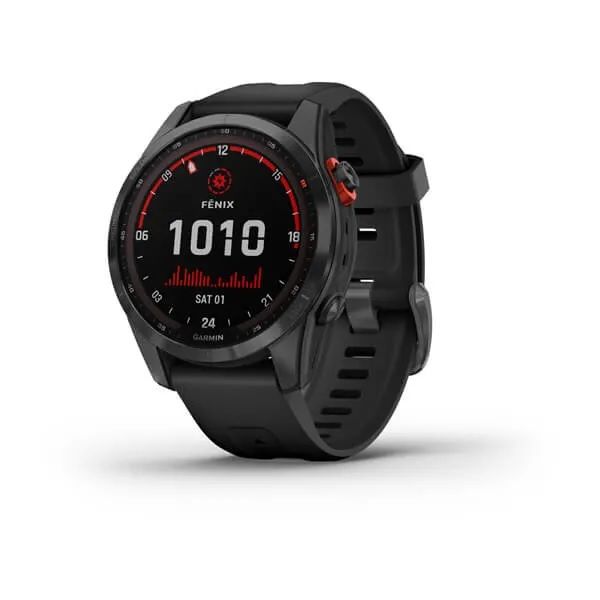 Garmin fenix 7S Solar Multisport GPS Smartwatch (42mm) - Slate Grey with Black Band