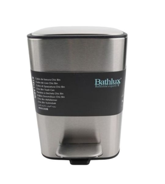 Bathlux Foot-Operated Stainless Steel Pedal Trash Can Bin With Lid- 3L