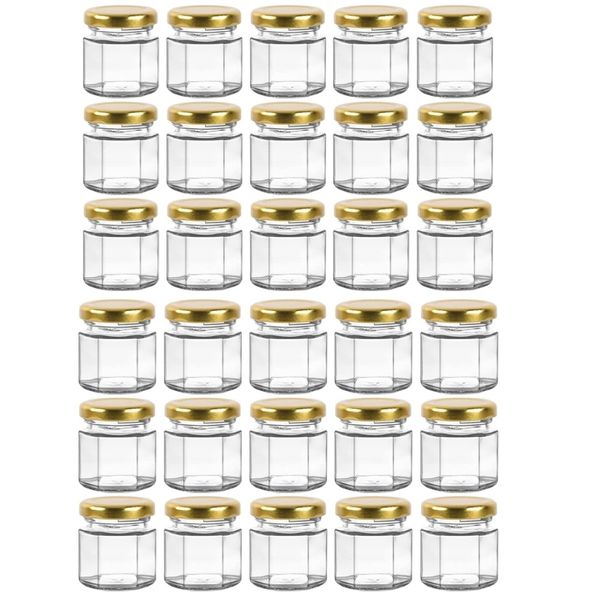 Kitchen Hexagonal Multifunctional Honey Storage Jar - Set of 30