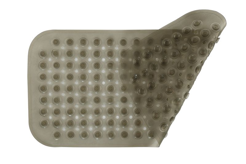 Wonder Towel Non-Slip PVC Bath / Shower Mat Polka Dot Texture Clear Grey XL