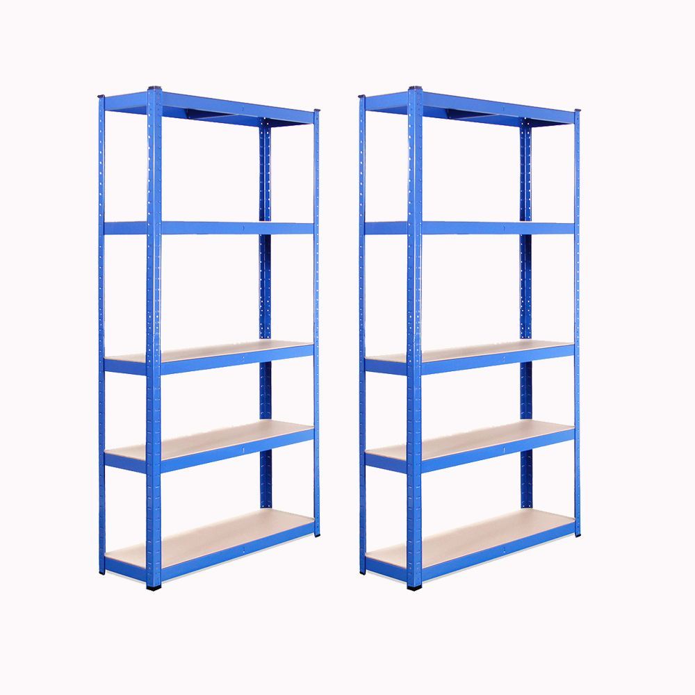 GRack 2 Blue Units of 5 Tier Shelf Galvanised Steel Shelving 180x90x30