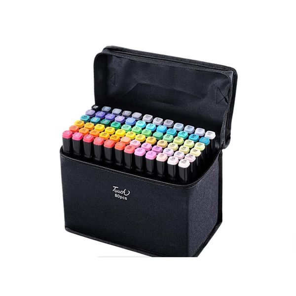 80 Pcs Touch-5 Alcohol Graphic Pen Sketch Graphic bag Art Twin Marker Pen