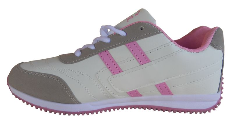 Ladies Pink Embellished Heel Trainer