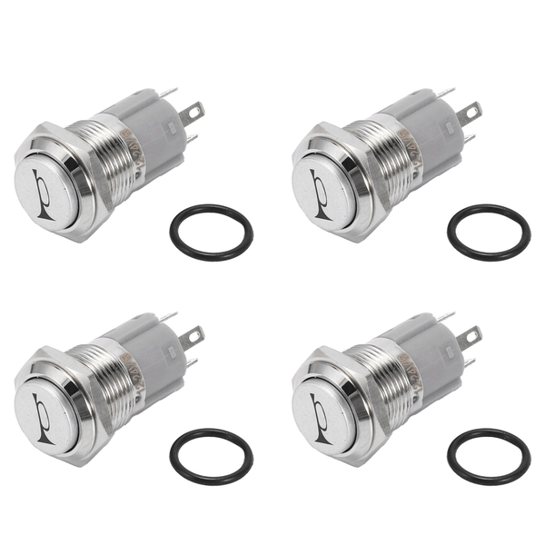 12V 16Mm Car Led Light Momentary Horn Metal Switch Push Button Blue