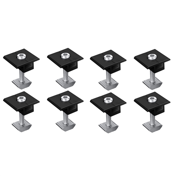 8Pcs Centre Clamp 30Mm Black T-Shaped Centre Clamp For Solar Panel