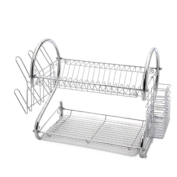 Draining Boards Stainless Steel Dish Drainer with Drip Tray Cutlery Holder