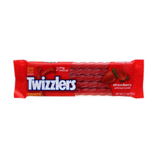 TWIZZLERS Twists Strawberry Flavored Sweets Low Fat Chewy Snack (70g ...