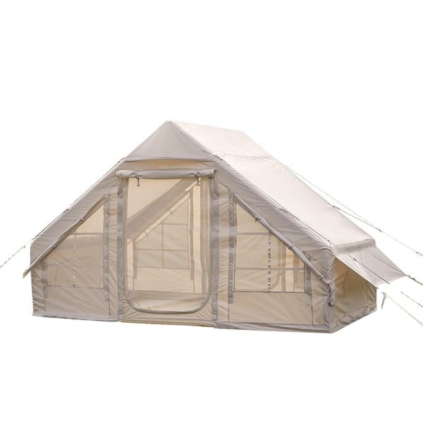 HS-119 Double Door Camping Tent with Skylight Khaki