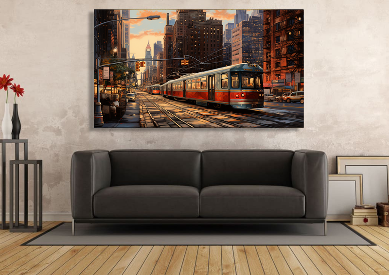 Canvas Wall Art - Urban Landscapes Abstract - HC1172