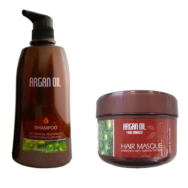 Moroccan Argan Oil Shampoo 750ml &amp; Hair Masque 200ml