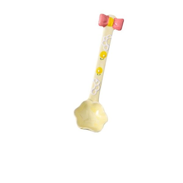 Ceramic Long-Handled Spoon Cute Girl Dessert Spoon